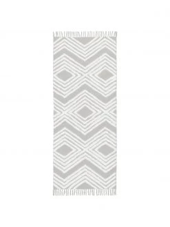 Westwing Collection Handgewebter Baumwollläufer Ziggy mit erhabener Hoch-Tief-Struktur, B 80 x L 200 cm