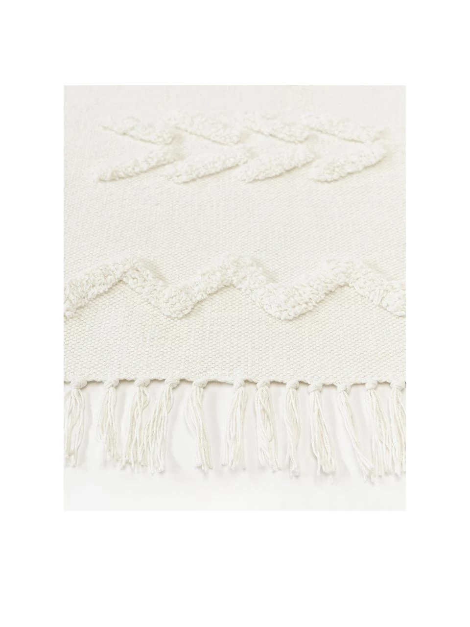 Westwing Collection Handgewebter Baumwollteppich Fenna mit Hoch-Tief-Struktur und Fransen, B 80 x L 150 cm (Größe XS) 6 Westwing Collection Handgewebter Baumwollteppich Fenna mit Hoch-Tief-Struktur und Fransen, B 80 x L 150 cm (Größe XS) – Bild 4