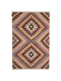 Handgewebter Kelimteppich Zenda aus Wolle, B 155 x L 240 cm (Größe M)