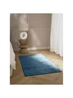 Westwing Collection Handgewebter Viskoseteppich Jane in Dunkelblau, B 80 x L 150 cm (Größe XS) -Teppiche Verkaufsgeschäft Handgewebter Viskoseteppich Jane in Dunkelblau 5