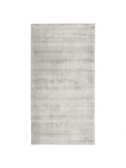 Westwing Collection Handgewebter Viskoseteppich Jane in Hellgrau-Beige, B 80 x L 150 cm (Größe XS)