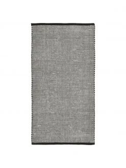 Westwing Collection Handgewebter Wollteppich Amaro in Schwarz/Creme, B 80 x L 150 cm (Größe XS)