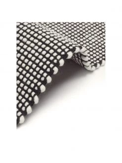 Westwing Collection Handgewebter Wollteppich Amaro in Schwarz/Creme, B 80 x L 150 cm (Größe XS) -Teppiche Verkaufsgeschäft Handgewebter Wollteppich Amaro in SchwarzCreme 5