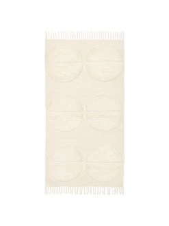 Westwing Collection Handgewebter Wollteppich Anica mit Hoch-Tief-Effekt in Beige, B 80 x L 150 cm (Größe XS)