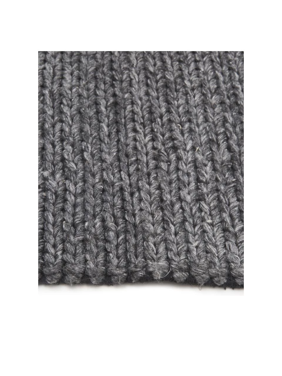Benuta Handgewebter Wollteppich Uno in Dunkelgrau meliert mit geflochtener Struktur, B 120 x L 170 cm (Größe S) 6 Benuta Handgewebter Wollteppich Uno in Dunkelgrau meliert mit geflochtener Struktur, B 120 x L 170 cm (Größe S) – Bild 4