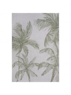 In- & Outdoor-Teppich Jaora mit Palmenmotiv in Grau/Grün, B 80 x L 150 cm (Größe XS)