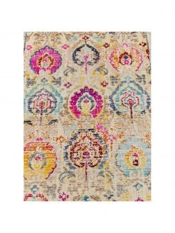 Niederflor-L&auml;ufer Kashan Vintage mit bunten Ornamenten, B 60 x L 180 cm -Teppiche Verkaufsgeschäft Niederflor Laufer Kashan Vintage mit bunten Ornamenten 2