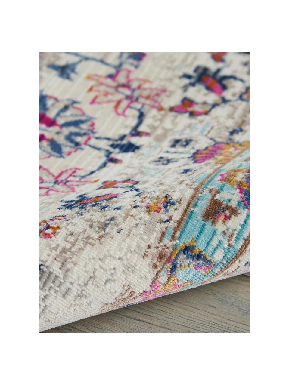 Niederflor-Läufer Kashan mit bunten Ornamenten, B 70 x L 245 cm 5 Niederflor-Läufer Kashan mit bunten Ornamenten, B 70 x L 245 cm – Bild 3