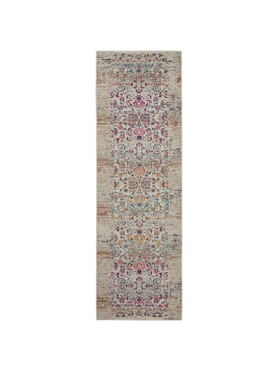 Niederflor-Läufer Kashan mit bunten Ornamenten, B 70 x L 245 cm 3 Niederflor-Läufer Kashan mit bunten Ornamenten, B 70 x L 245 cm