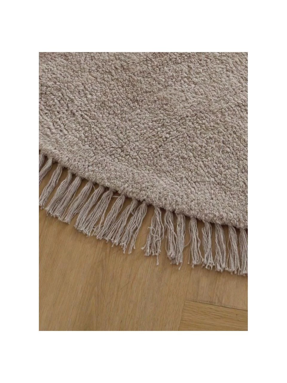 Westwing Collection Runder Baumwollteppich Daya mit Fransen, handgetuftet, Ø 110 cm (Größe S) 4 Westwing Collection Runder Baumwollteppich Daya mit Fransen, handgetuftet, Ø 110 cm (Größe S) – Bild 2