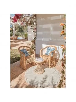 Westwing Collection Runder Baumwollteppich Daya mit Fransen, handgetuftet, Ø 110 cm (Größe S) -Teppiche Verkaufsgeschäft Runder Baumwollteppich Daya mit Fransen handgetuftet 5