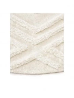 Westwing Collection Runder Baumwollteppich Ziggy mit erhabener Hoch-Tief-Struktur, Ø 120 cm (Größe S) -Teppiche Verkaufsgeschäft Runder Baumwollteppich Ziggy mit erhabener Hoch Tief Struktur 2