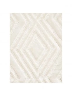 Westwing Collection Runder Baumwollteppich Ziggy mit erhabener Hoch-Tief-Struktur, Ø 120 cm (Größe S) -Teppiche Verkaufsgeschäft Runder Baumwollteppich Ziggy mit erhabener Hoch Tief Struktur 3