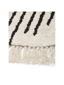 Westwing Collection Runder Boho-Baumwollteppich Fini mit Fransen, handgetuftet, Ø 120 cm (Größe S) -Teppiche Verkaufsgeschäft Runder Boho Baumwollteppich Fini mit Fransen handgetuftet 4