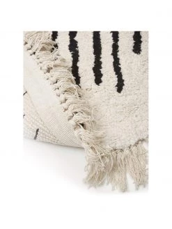 Westwing Collection Runder Boho-Baumwollteppich Fini mit Fransen, handgetuftet, Ø 120 cm (Größe S) -Teppiche Verkaufsgeschäft Runder Boho Baumwollteppich Fini mit Fransen handgetuftet 5