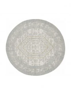 Westwing Collection Runder Chenilleteppich Magalie im Vintage Style, handgewebt, Ø 120 cm (Größe S)