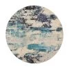 Runder Designteppich Celestial in Blau-Creme, Ø 160 cm (Größe L) -Teppiche Verkaufsgeschäft Runder Designteppich Celestial in Blau Creme