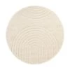 Runder Hochflor-Teppich Norwalk in Cremeweiß mit geometrischem Muster, Ø 160 (Größe L) -Teppiche Verkaufsgeschäft Runder Hochflor Teppich Norwalk in Cremeweiss mit geometrischem Muster