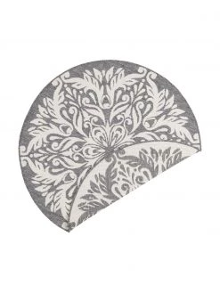 Runder In- & Outdoor-Wendeteppich Madrid in Grau/Creme, Ø 140 cm (Größe M)
