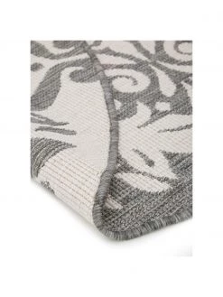 Runder In- & Outdoor-Wendeteppich Madrid in Grau/Creme, Ø 140 cm (Größe M) -Teppiche Verkaufsgeschäft Runder In and Outdoor Wendeteppich Madrid in GrauCreme 5