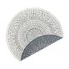 Runder In- & Outdoor-Wendeteppich Porto in Grau/Creme, gemustert, Ø 140 cm (Größe M) -Teppiche Verkaufsgeschäft Runder In and Outdoor Wendeteppich Porto in GrauCreme gemustert