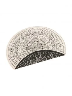Runder In- & Outdoor-Wendeteppich Porto in Schwarz/Creme, gemustert, Ø 140 cm (Größe M) -Teppiche Verkaufsgeschäft Runder In and Outdoor Wendeteppich Porto in SchwarzCreme gemustert 4