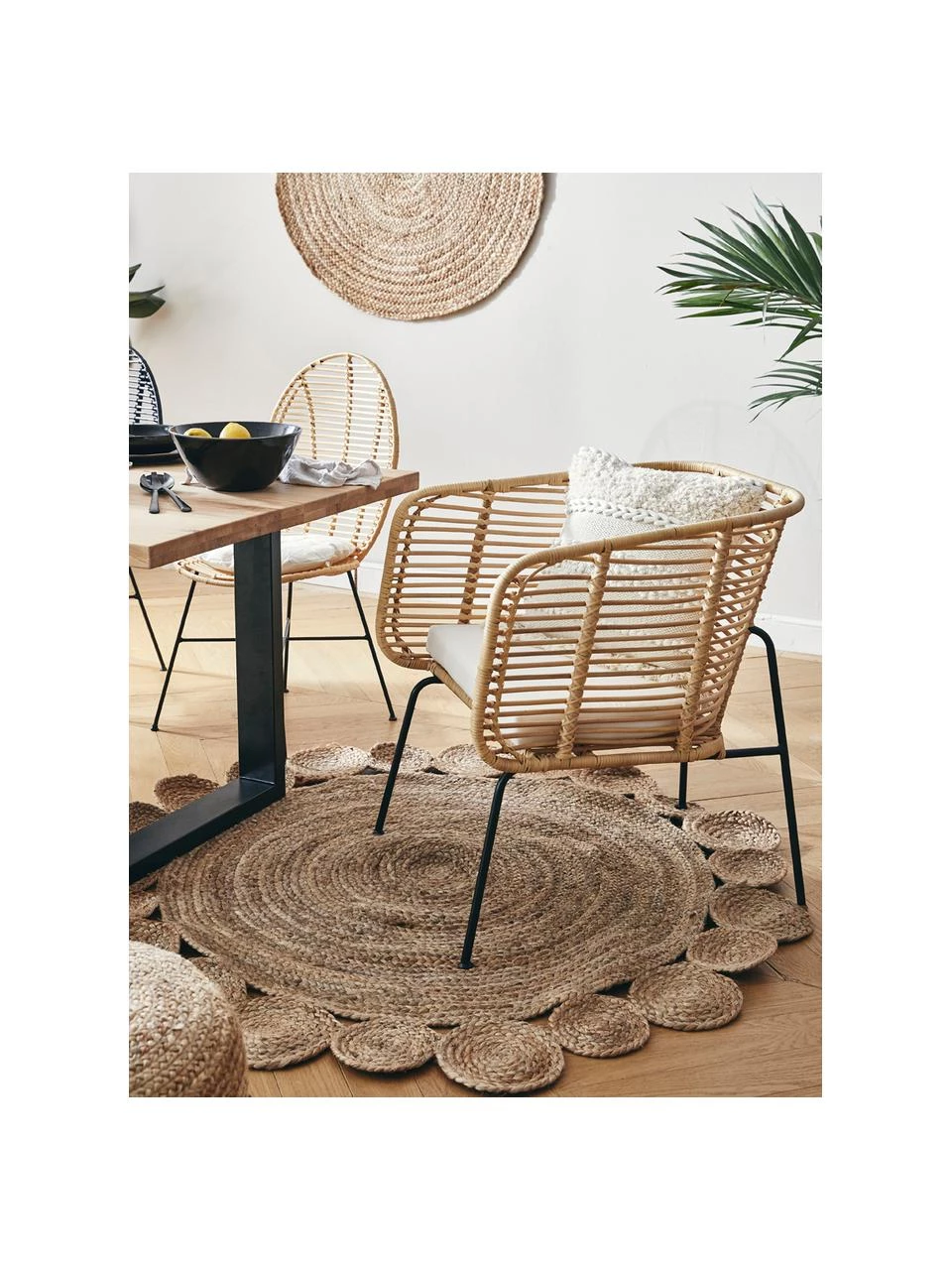 Westwing Collection Runder Jute-Teppich Niago im Boho Style, handgefertigt, Ø 150 cm (Größe M) 4 Westwing Collection Runder Jute-Teppich Niago im Boho Style, handgefertigt, Ø 150 cm (Größe M) – Bild 2