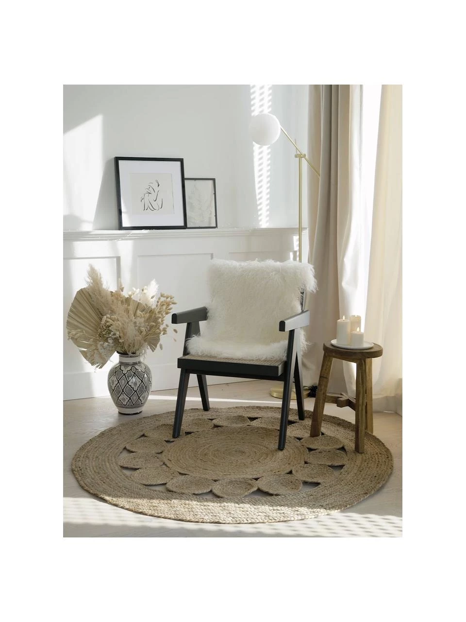 Westwing Collection Runder Jute-Teppich Tapu im Boho Style, handgefertigt, Ø 150 cm (Größe M) 4 Westwing Collection Runder Jute-Teppich Tapu im Boho Style, handgefertigt, Ø 150 cm (Größe M) – Bild 2