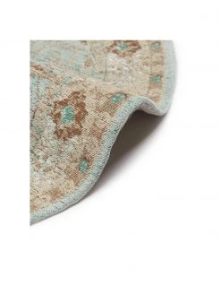 Westwing Collection Runder Vintage Chenilleteppich Rimini in Türkis-Braun, handgewebt, Ø 150 cm (Größe M)Nur noch wenige verfügbar 12 Westwing Collection Runder Vintage Chenilleteppich Rimini in Türkis-Braun, handgewebt, Ø 150 cm (Größe M)Nur noch wenige verfügbar -Teppiche Verkaufsgeschäft Runder Vintage Chenilleteppich Rimini in Turkis Braun handgewebt 4