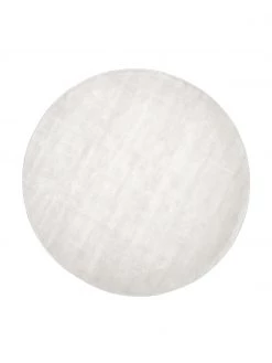 Westwing Collection Runder Viskoseteppich Jane in Elfenbeinfarben, handgewebt, Ø 120 cm (Größe S)