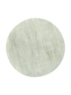 Westwing Collection Runder Viskoseteppich Jane in Lindgrün, handgewebt, Ø 120 cm (Größe S)