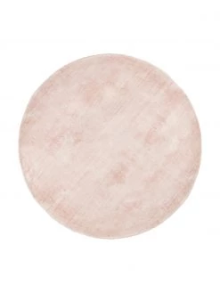 Westwing Collection Runder Viskoseteppich Jane in Rosa, handgewebt, Ø 120 cm (Größe S)