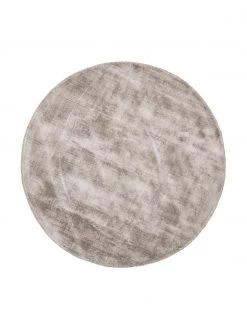 Westwing Collection Runder Viskoseteppich Jane in Taupe, handgewebt, Ø 120 cm (Größe S)