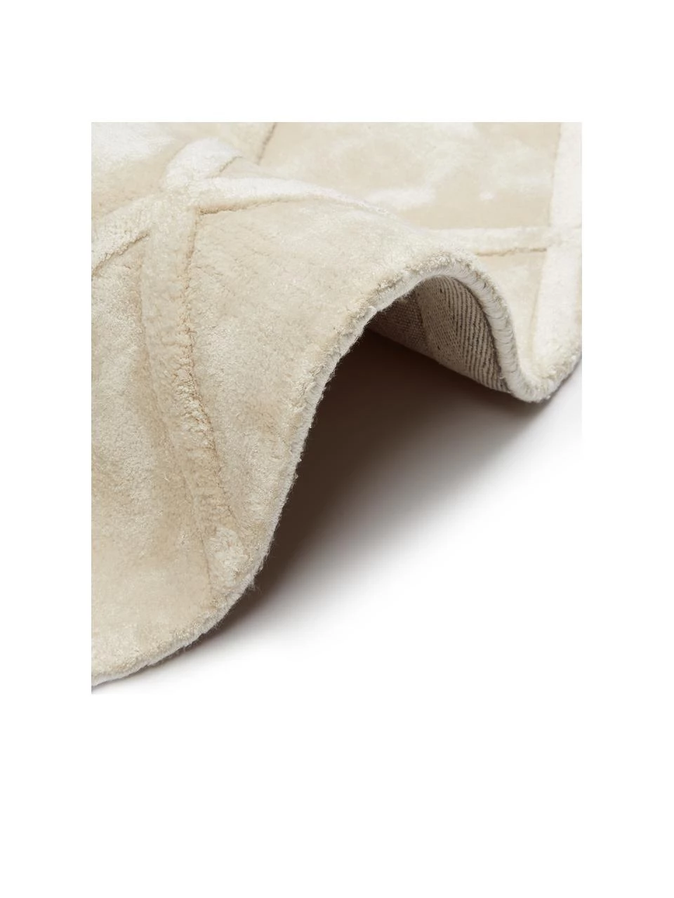 Westwing Collection Runder Viskoseteppich Shiny in Creme mit Rautenmuster, Ø 250 cm (Größe XL) 8 Westwing Collection Runder Viskoseteppich Shiny in Creme mit Rautenmuster, Ø 250 cm (Größe XL) – Bild 6