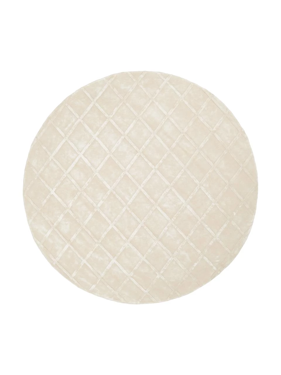 Westwing Collection Runder Viskoseteppich Shiny in Creme mit Rautenmuster, Ø 250 cm (Größe XL) 3 Westwing Collection Runder Viskoseteppich Shiny in Creme mit Rautenmuster, Ø 250 cm (Größe XL)