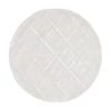 Westwing Collection Runder Viskoseteppich Shiny in Silbergrau mit Rautenmuster, Ø 120 cm (Größe S) -Teppiche Verkaufsgeschäft Runder Viskoseteppich Shiny in Silbergrau mit Rautenmuster
