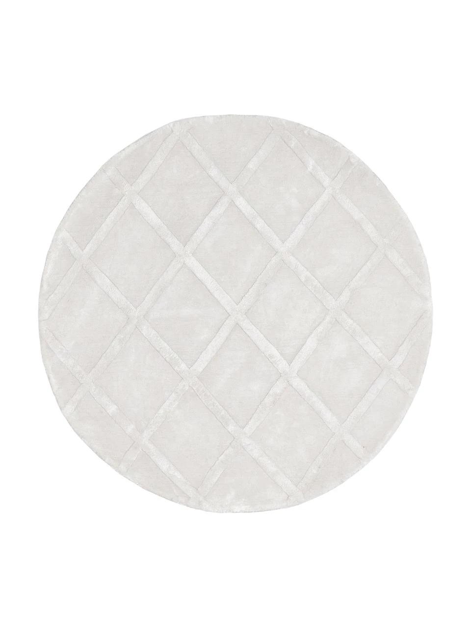 Westwing Collection Runder Viskoseteppich Shiny in Silbergrau mit Rautenmuster, Ø 120 cm (Größe S) 3 Westwing Collection Runder Viskoseteppich Shiny in Silbergrau mit Rautenmuster, Ø 120 cm (Größe S)