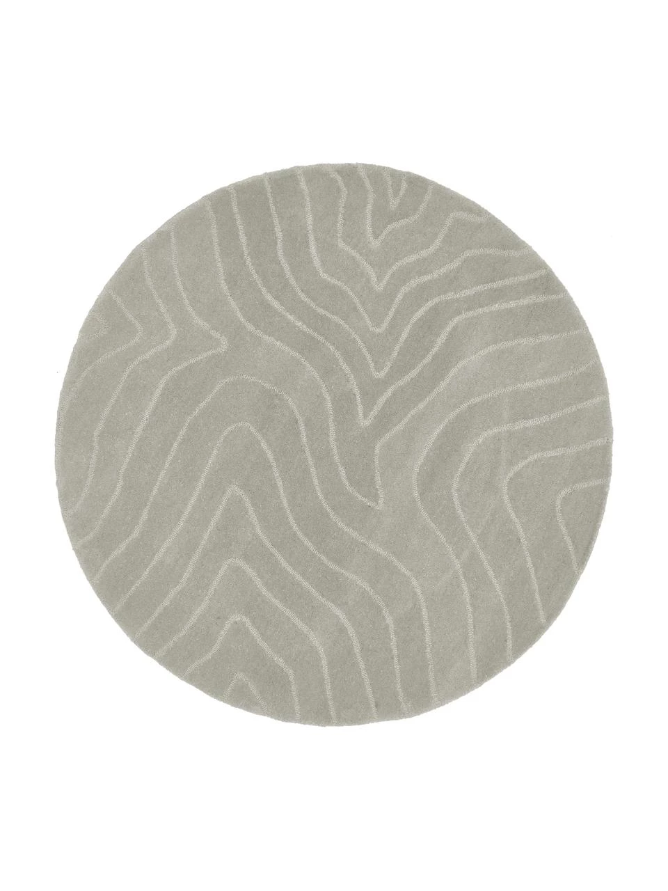 Westwing Collection Runder Wollteppich Aaron in Hellgrau, handgetuftet, Ø 120 cm (Größe S) 3 Westwing Collection Runder Wollteppich Aaron in Hellgrau, handgetuftet, Ø 120 cm (Größe S)