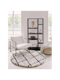 Westwing Collection Runder flauschiger Hochflor-Teppich Naima, handgetuftet, Ø 140 cm (Größe M) -Teppiche Verkaufsgeschäft Runder flauschiger Hochflor Teppich Naima handgetuftet 2