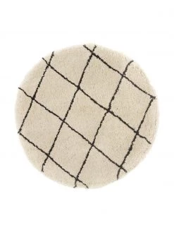 Westwing Collection Runder flauschiger Hochflor-Teppich Naima, handgetuftet, Ø 140 cm (Größe M)