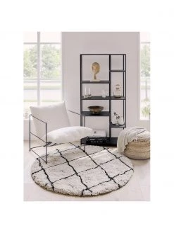 Westwing Collection Runder flauschiger Hochflor-Teppich Naima, handgetuftet, Ø 140 cm (Größe M) -Teppiche Verkaufsgeschäft Runder flauschiger Hochflor Teppich Naima handgetuftet 5