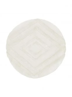 Westwing Collection Runder flauschiger Hochflorteppich Magda mit erhabener Hoch-Tief-Struktur, Ø 120 cm (Größe S)