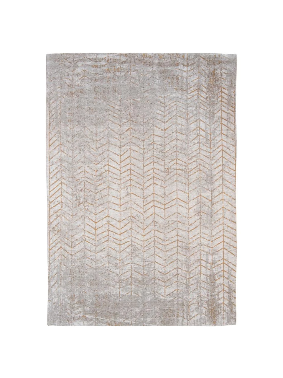 Louis de Poortere Teppich J. Ladder in Grau mit goldenem Zickzack-Muster, B 140 x L 200 cm (Größe S) 3 Louis de Poortere Teppich J. Ladder in Grau mit goldenem Zickzack-Muster, B 140 x L 200 cm (Größe S)