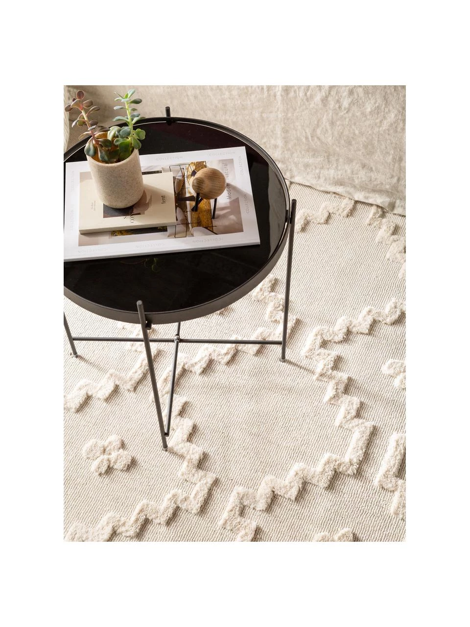 Benuta Teppich Oyo in Creme mit Hoch-Tief-Muster im Boho Stil, B 80 x L 150 cm (Größe XS) 4 Benuta Teppich Oyo in Creme mit Hoch-Tief-Muster im Boho Stil, B 80 x L 150 cm (Größe XS) – Bild 2