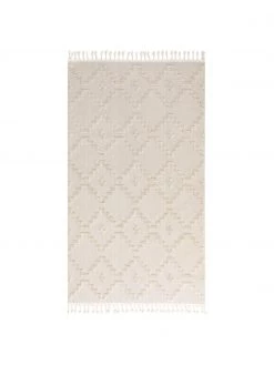 Benuta Teppich Oyo in Creme mit Hoch-Tief-Muster im Boho Stil, B 80 x L 150 cm (Größe XS)