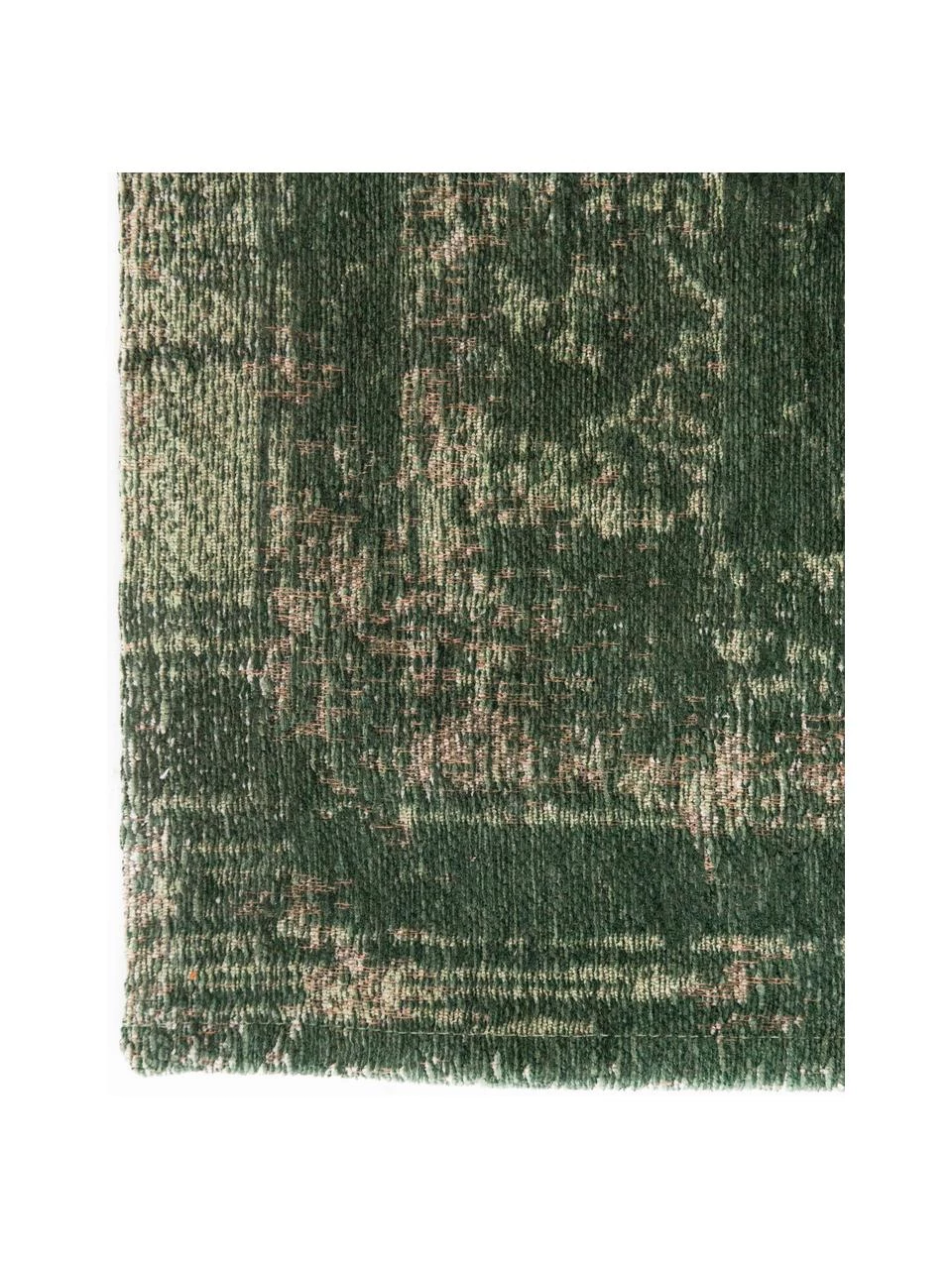 Louis de Poortere Vintage Chenilleteppich Medaillon in Dunkelgrün/Beige, B 80 x L 150 cm (Größe XS) 5 Louis de Poortere Vintage Chenilleteppich Medaillon in Dunkelgrün/Beige, B 80 x L 150 cm (Größe XS) – Bild 3