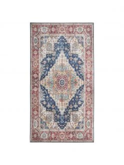 Vintage Teppich Sylla in Dunkelrot/Blau, B 80 x L 150 cm (Größe XS)