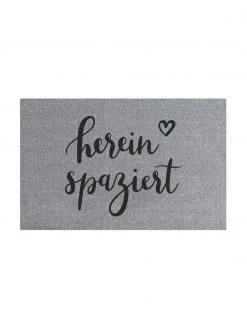 Teppiche Verkaufsgeschäft 16 Eulenschnitt Waschbare Polyamid-Fußmatte Hereinspaziert, B 45 x L 75 cm
