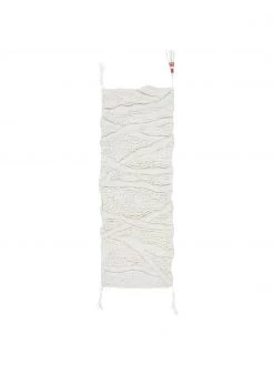 Lorena Canals Waschbarer Wollläufer Enkang Ivory mit Hoch-Tief-Struktur und Quasten, B 70 cm x L 200 cm
