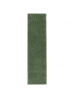 Teppiche Verkaufsgeschäft 7 Westwing Collection Wollläufer Aaron in Dunkelgrün, handgetuftet, B 80 x L 300 cm